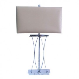 Lampe de table contemporaine en tissu 60 W avec 1 lumière en gris foncé