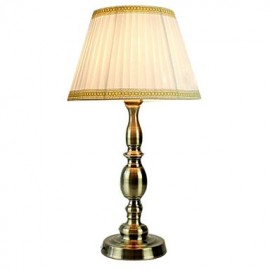 Lampe de table rétro avec abat-jour en tissu élégant, beaux motifs géométriques 220-240V