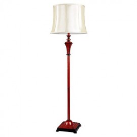 Lampadaire contemporain en tissu et résine avec 1 lumière rouge