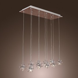 Max 20W Moderne/Contemporain Cristal/Ampoule Incluse Chrome Métal Lampes Suspendues Salle à Manger