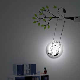 E14 220 V petit ours lumière LED en plastique résistant aux hautes températures et lampe murale créative en papier peint 3D