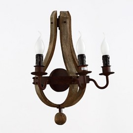 Lampe murale en bois rustique américaine Vintage, tonneau de vin, lampe de salon et de chambre à coucher