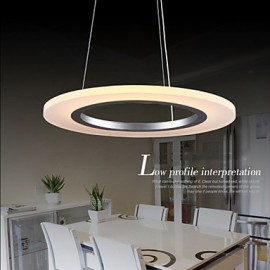 Plafonnier LED suspendu rond en acrylique laiteux, luminaire décoratif de plafond, avec anneau unique, D50CM, Ac 100 à 240v