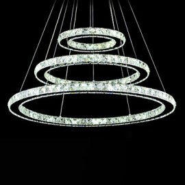 LED pendentif en cristal lumière lustre moderne lampes d'éclairage blanc froid plafonniers ronds luminaires