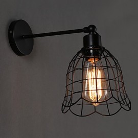 E27 220V 15*18CM 5-10 lampe murale à vent industrielle à tête unique, lampe murale de Type européen contractée, lumière en fer forgé LED