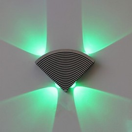 Applique murale avec ventilateur LED, quatre lumières, aluminium vert, acrylique, entrée 100 ~ 240V