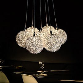 Suspension LED moderne à 7 lumières, ameublement décoratif en aluminium, salle à manger, chambre à coucher, salon