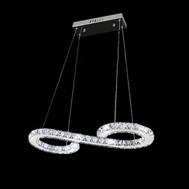 24W moderne contemporain cristal LED Chrome métal pendentif lumières salon salle à manger