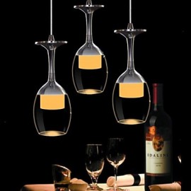 3 lumières modernes contemporaines traditionnelles classiques bol de campagne LED lustres en verre chromé lampes suspendues