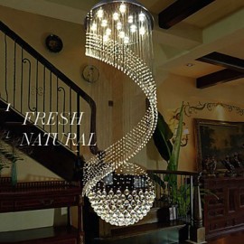 Lustre en cristal moderne pendentif éclairage suspendu plafonniers luminaires avec Source LED clair K9 cristal