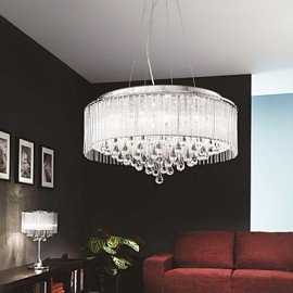 Max 40W moderne contemporain tambour ampoule en cristal inclus Chrome pendentif lumières salon chambre salle à manger