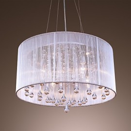 Max 40W moderne contemporain tambour ampoule en cristal inclus lampes suspendues en métal galvanisé salon chambre salle à manger