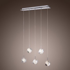 Max 10W moderne contemporain île cristal Chrome pendentif lumières salle à manger cuisine