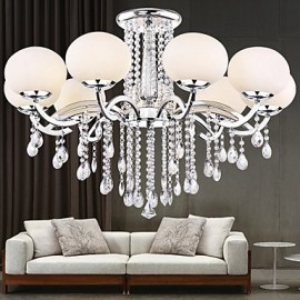 Lustre en cristal de luxe, vie moderne, 9 lumières