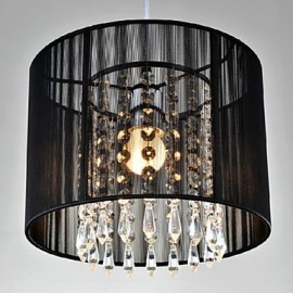 40W moderne contemporain cristal LED Chrome métal pendentif lumières chambre salle à manger