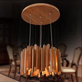 Lustre de salle de ligne de personnalité d'art en bois d'ingénierie d'hôtel