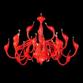 Lustre Moderne Lumière 24 Lumières LED G4 Peinture Rouge/Ampoule Incluse/Salon/Chambre