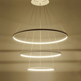 Lampe suspendue LED au Design moderne 90W, trois anneaux, adaptée à la salle d'exposition, au salon, à la salle à manger, à la salle d'étude, au bureau et à la salle de jeux