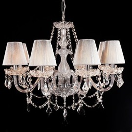 Lustre en cristal de luxe, vie moderne, 8 lumières