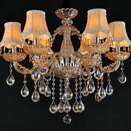 Lustres en cristal traditionnel/classique pour salon, 6 lumières