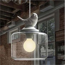 Lampe à oiseaux en verre à tête unique