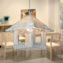 E27 30CM ligne 1M Led la Cage nid d'oiseau personnage Art Cany Art tête unique petite lampe