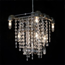 Lustre en cristal à 9 lumières caractéristiques de style nord-américain au design tubulaire