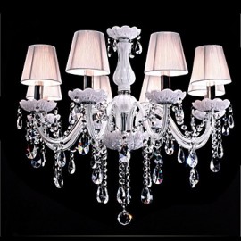 Lustre en cristal de luxe à 6 lumières, couleur blanche, lustres en cristal K9 pour salon/chambre à coucher, 110V ou 220V