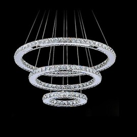 Plafonniers LED en cristal pendentif lustre luminaires avec LED blanc chaud et LED blanc froid D204060cm CE UL