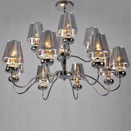 Maximum 60W Moderne Contemporain Traditionnel Classique Mini Style Chrome Métal Lustres Lampes Suspendues Salon Chambre Salle À Manger