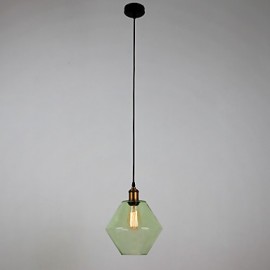 Verre, 1 lumière, pendentif minimaliste artistique