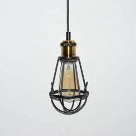 Nouveau LOFT lampe Vintage suspension Edison lumière noir fer métal Cage abat-jour entrepôt Style luminaire luminaire