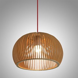 Design Style Circulaire Caractéristique L 220V E27 Suspension 1 Lumière En Bois