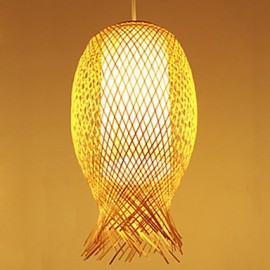 20*40CM salon de thé moderne bambou tissage bambou décoration lampe LED