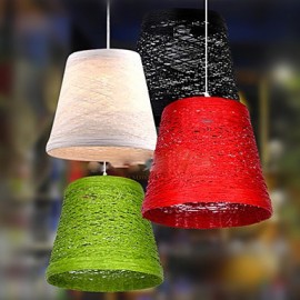 Lampe LED à tête unique en rotin tissé, Art Cany Rural moderne de 20CM, pour Restaurant