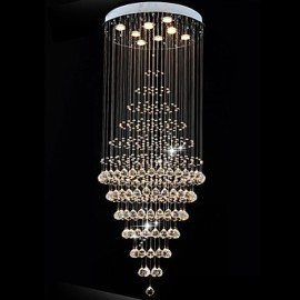 Lustre en cristal LED moderne éclairage pendentif lumières plafonniers avec 8 ampoules D60CM H180CM CE FCC UL