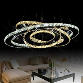 LED pendentif en cristal éclairage lustres de plafond luminaires avec blanc chaud et froid 3 anneaux D305070cm CE UL FCC