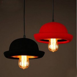 Chapeau pendentif magasin de vêtements café Restaurant Design lustre noir