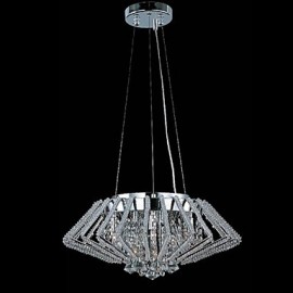 Lampes suspendues en cristal en acier inoxydable en forme de diamant avec 9 lumières