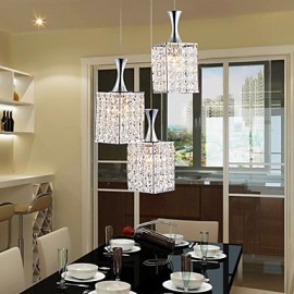 Lustre en cristal K9 à cadre métallique à 3 lumières, luminaire décoratif d'intérieur, idéal pour un Restaurant, envoyer une ampoule E27