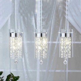 Lampes suspendues en cristal artistiques avec abat-jour en verre, base d'ampoule G4