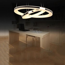 Lampe LED suspendue en acrylique, lustre rond, éclairage pour salon, salle à manger, avec 2 anneaux, luminaires