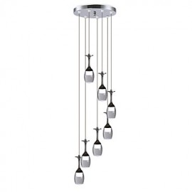 Lampes suspendues modernes LED 7 lumières LED ampoules intégrées incluses lampe d'escalier salon bureau