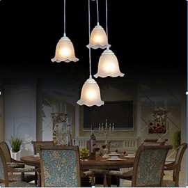 Suspension Quatre Lumières 220V Blanc Européen Rétro Classique