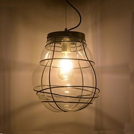 Lampe à suspension rétro en verre créative moderne et simple d'Europe du Nord