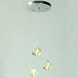 Lampe en cristal de mode pendentif en cristal à trois têtes