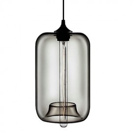 Suspension en verre transparent 70 W au design bulle noire