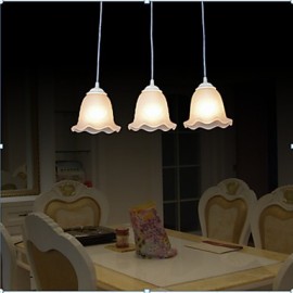 Suspension Trois Lumières 220V Blanc Européen Rétro Classique