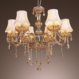 Lustre de luxe à 6 lumières de style européen avec cristal K9