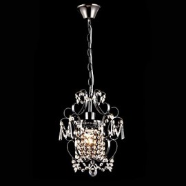 Lustre de peinture en fer avec lampe d'éclairage moderne en cristal clair